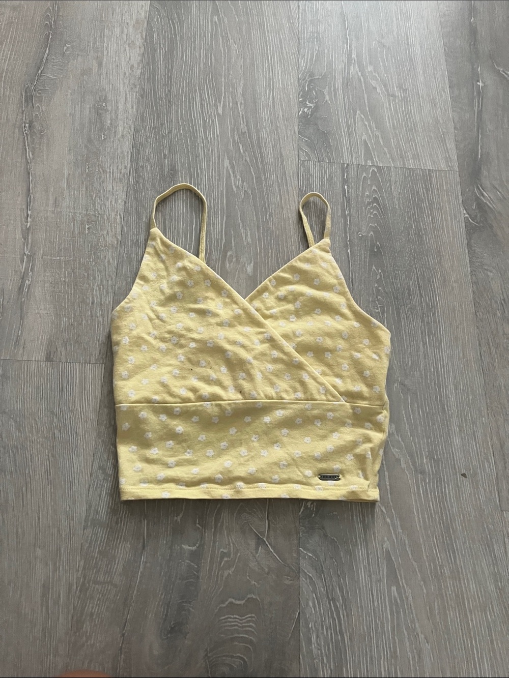 Hollister Yellow Floral Wrap Cami